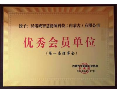 內(nèi)蒙古太陽能行業(yè)協(xié)會第一屆理事會優(yōu)秀會員單