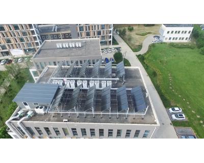 河北廊坊市工業(yè)園區(qū)太陽能+空氣源熱泵+儲熱+新風(fēng)，冷、熱、電“多能互補(bǔ)四聯(lián)供”系統(tǒng)工程取代電鍋爐、取代中央空調(diào)
